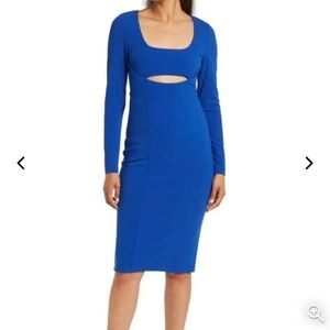 Rachel Rachel Roy Womens Blue Cut Out Knee‎ Length Midi Dress